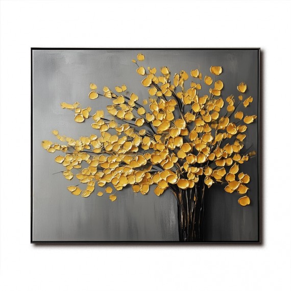 Gold tree abstract Oil Painting | Textured 3D Wall Art for Modern & Nature-Inspired Interiors