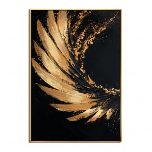 Golden Arc: Impasto Black Gold abstract Wall Art - Modern Decor for Chic Homes