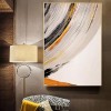 Golden Arc- Large Textured abstract Vertical Canvas Wall Art: Gold, Black & Orange Brushstroke Decor for Modern Home Interiors