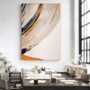 Golden Arc- Large Textured abstract Vertical Canvas Wall Art: Gold, Black & Orange Brushstroke Decor for Modern Home Interiors