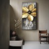 Golden Bloom-Luxury Textured Gold Flower Painting, abstract Floral canvas Wall Art for Home Decoration