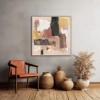 Golden Blush – Textured abstract Collage Painting on Canvas