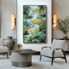 Golden Canopy – Impressionist Forest tree Oil Painting: Vibrant Yellow Blossoms & Light, Filtered Nature Scene for Home Decor"