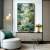 Golden Canopy – Impressionist Forest tree Oil Painting: Vibrant Yellow Blossoms & Light, Filtered Nature Scene for Home Decor"