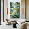 Golden Canopy – Impressionist Forest tree Oil Painting: Vibrant Yellow Blossoms & Light, Filtered Nature Scene for Home Decor"