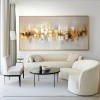 Golden Echo-Golden abstract Cityscape Oil Painting, Textured Modern Wall Art for Home Decoration