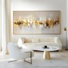 Golden Echo-Golden abstract Cityscape Oil Painting, Textured Modern Wall Art for Home Decoration