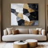 Golden Fractures abstract Art - Textured Modern Oil Painting for Contemporary Wall Decor