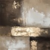 Golden Horizon Canvas Art: abstract Hand-Painted Wall Art - Contemporary Black, White & Beige Swirls Decor