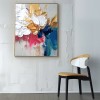 Golden Radiance-abstract Flower Painting with Gold & Multi - Color Impasto Texture, Modern Wall Art Decor for Home