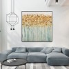 Golden Radiance-abstract Oil Painting with Gold Leaf | Luxury Wall Art for Home Decor