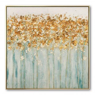 Golden Radiance-abstract Oil Painting with Gold Leaf | Luxury Wall Art for Home Decor
