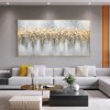 Golden Symphony-Textured abstract Canvas Painting in Gold & Gray for Modern Interiors