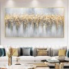 Golden Symphony-Textured abstract Canvas Painting in Gold & Gray for Modern Interiors