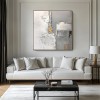 Golden Veil: Minimalist abstract Wall Art in Grey, White & Gold - Textured Decor, Elegant Accent for Modern Luxury Homes