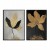 Golden Whispers-Set of 2 Gold Flower Paintings - Luxury Gold and Black abstract Wall Art for Home Decoration