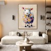 Hand-Painted Colorful Sheep Wall Art – Textured Animal Canvas Painting for Modern Homes