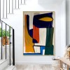 Hand-Painted Modern Vibrant Geometric abstract Oil Painting for Living Room or Office