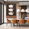Hand-Painted White Sheep Wall Art – Stacked Minimalist Animal Canvas for Modern Interiors