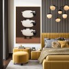 Hand-Painted White Sheep Wall Art – Stacked Minimalist Animal Canvas for Modern Interiors
