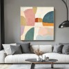 Harmonic Horizons-abstract Geometric Oil Painting with Soft Muted Colors , Modern Wall Art for Living Room & Bedroom Home Decoration