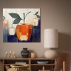 Harvest Geometry - Modern abstract Fruit Painting Geometric Apple Canvas Wall Art