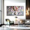 Heartbound Ascent – Colorful Graffiti Hot Air Balloon Wall Art
