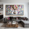 Heartbound Ascent – Colorful Graffiti Hot Air Balloon Wall Art