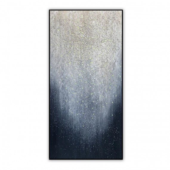 Heaven Sky-Minimalist abstract Oil Painting with Soft Cascading Texture