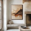 Horizon Flames- abstract Textured Oil Painting, Neutral Tones with Dripping Effect Wall Art for Home Decoration