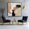 Impasto abstract Oil Painting with Black, Beige & Brown Tones - Textured Wall Art, Modern Decor for Living Room Interiors