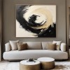 Infinite Swirl: abstract Swirl Oil Painting in Black, Beige & White Tones - Textured Wall Art, Modern Decor for Contemporary Interiors