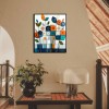 Joyful Geometry - Modern Geometric Floral Wall Art Colorful abstract Canvas Painting
