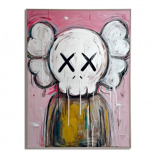 KAWS-Inspired Pop Graffiti Art | XX-Eyes & Cloud-Ears abstract Painting | Handmade Decor for Living Room/Bedroom