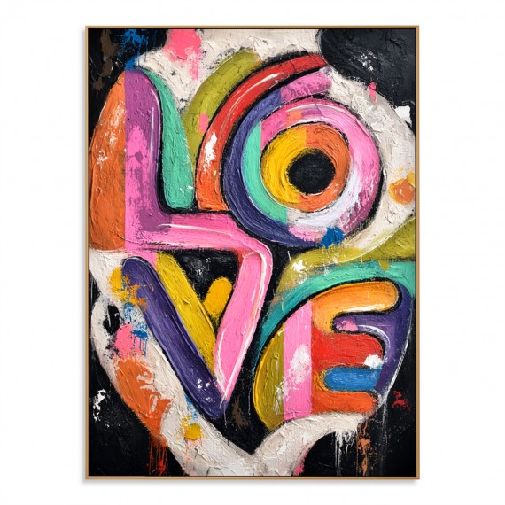 Love in Motion – Hand-Painted Textured abstract Wall Art with Bold Color for Modern Home Decor