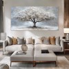 Luminous Haven – Textured abstract tree Oil Painting