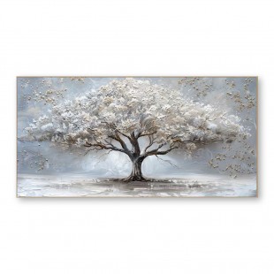 Luminous Haven – Textured abstract tree Oil Painting