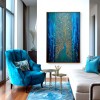 Majestic Gleam - Textured Blue and Gold Peacock Oil Painting