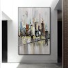 Manhattan-abstract Cityscape Oil Painting | Textured Urban Canvas Art for Modern Decor