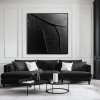 Midnight Tides:Black Textured abstract Oil Painting - Minimalist Geometric Wall Art, Modern Decor for Contemporary Interiors