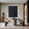 Midnight Waves-Black Minimalist abstract Painting for Contemporary Home Decor