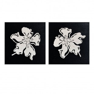 Minimal Bloom-2-Piece Minimalist Textured Floral Painting Set for Modern Interiors