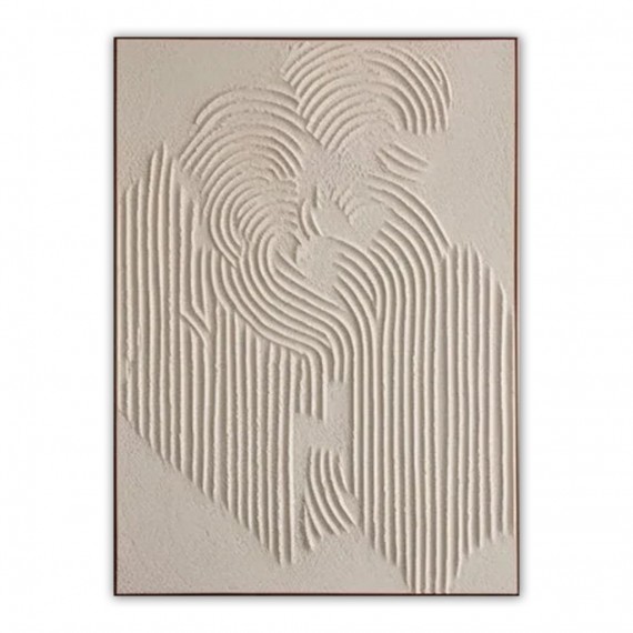Minimalist White Relief Painting-Wabi sabi Textured abstract Wall Art for Modern Decor