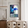 Modern Bloom - Blue abstract Flower Painting Thick Textured Minimalist Wall Art