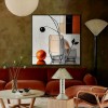 Modern Still - Modern abstract Still Life Painting Glass Vase and Orange Wall Art