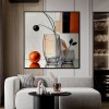 Modern Still - Modern abstract Still Life Painting Glass Vase and Orange Wall Art