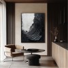 Monochrome Echoes : Contemporary Circular abstract Wall Art in Impasto Style - Black & White Decor