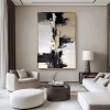 Monochrome Harmony: Impasto Black White Brown abstract Wall Art - Modern Home Accent
