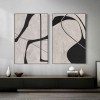 Monochrome Harmony-Original Minimalist Wabi sabi abstract Oil Painting for Modern Decor