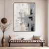 Monochrome Reflections-Black, White & Grey Textured Painting for Modern Interiors